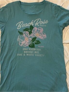 J Crew Collector Tee, Beach Roses, Size Small, NWOT